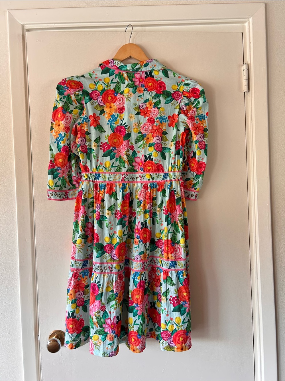 Sohana Floral Midi Dress in Aqua Multicolor Brand New With Tags! Cottage Core - Picture 8 of 15